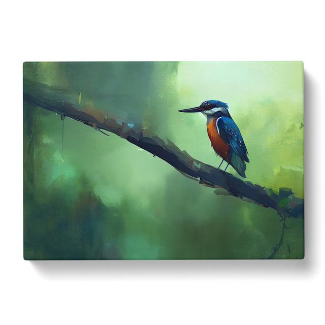 Kingfisher Bird Vol.6 - Wrapped Canvas Painting Marlow Home Co. Size: 50cm H x 76cm W x 3cm D on Productcaster.