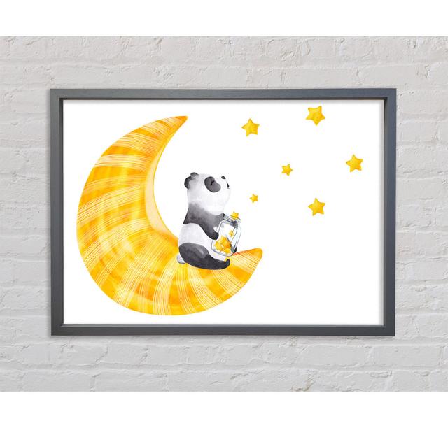 Panda Moon - Einzelner Bilderrahmen Kunstdrucke auf Leinwand Isabelle & Max Größe: 59,7 cm H x 84,1 cm B x 3,3 cm T on Productcaster.