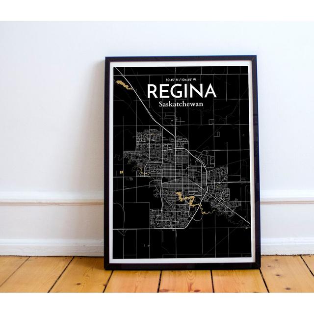 Regina City Map - Unframe Graphic Art Print on Paper East Urban Home Size: 70cm H x 50cm W on Productcaster.