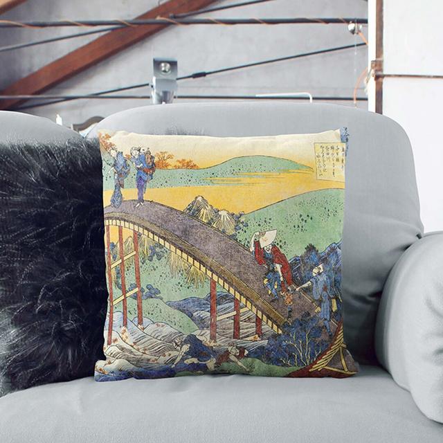 Crossing The Bridge Square Throw Cushion East Urban Home Backing Colour: Black, Size: 55cm H x 55cm W x 20cm D on Productcaster.