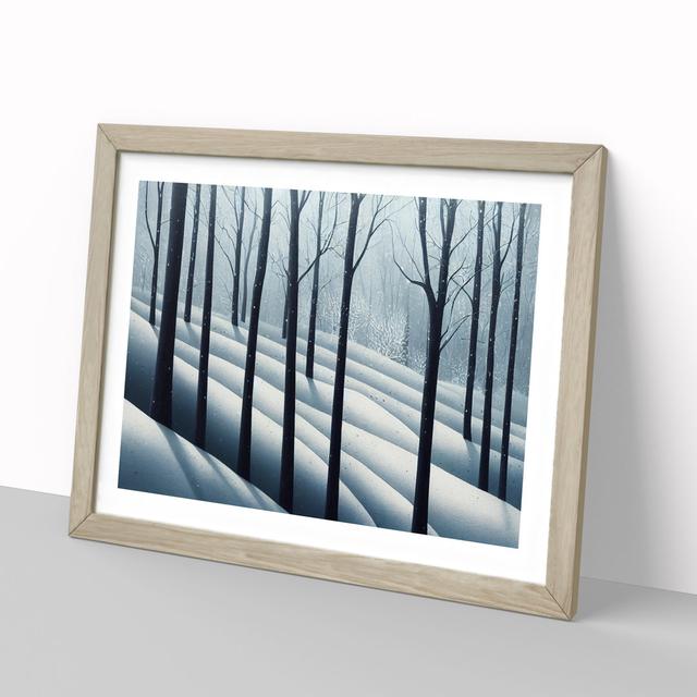 Dashing Winter Forest - Picture Frame Graphic Art Alpen Home Frame Colour: Oak Framed, Size: 46cm H x 64cm W x 2cm D on Productcaster.