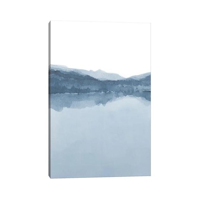 Watercolor Landscape III Shades of Blue - 1/2 by Nouveau Prints - Wrapped Canvas Art Prints Metro Lane Size: 45.72cm H x 30.48cm W on Productcaster.