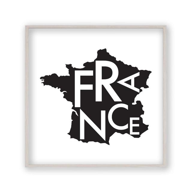 France Map - Print East Urban Home Frame Options: White Oak Frame, Size: 30 cm H x 30 cm W x 2.5 cm D on Productcaster.