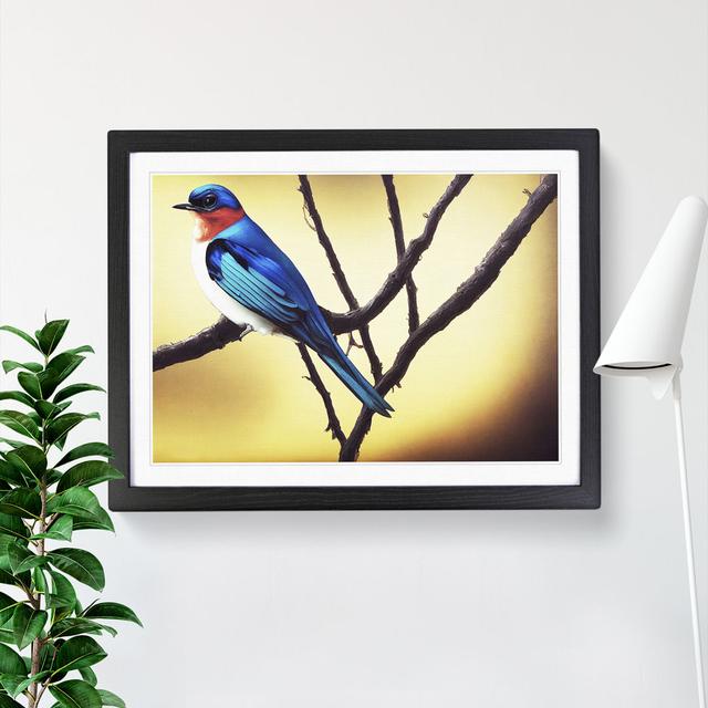 Precious Swallow Bird - Picture Frame Graphic Art Marlow Home Co. Frame Colour: Black Framed, Size: 25cm H x 34cm W x 2cm D on Productcaster.