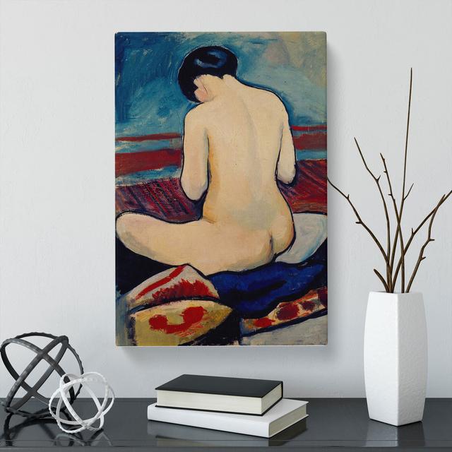 Sitting Nude by August Macke - Wrapped Canvas Painting East Urban Home Size: 76cm H x 50cm W x 3cm D on Productcaster.