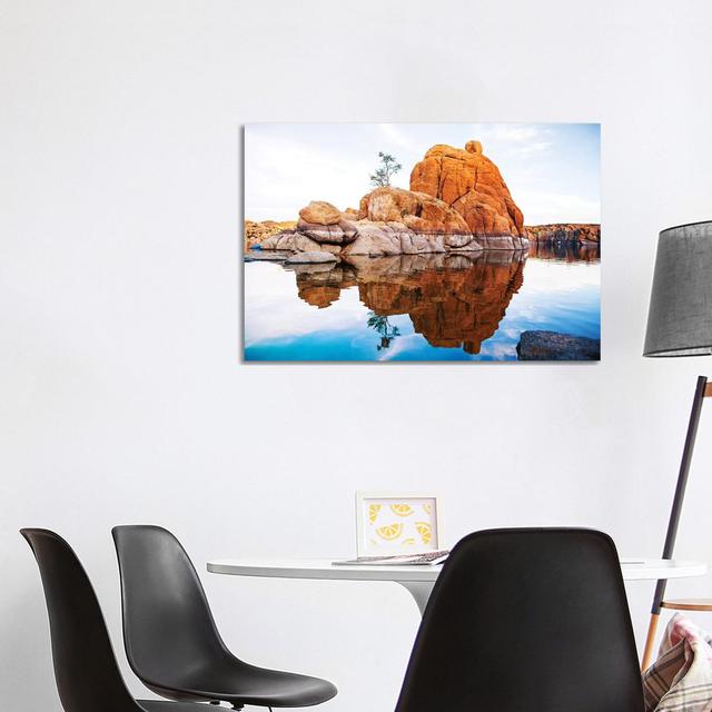 Boulders with Tree in Watson Lake - Arizona by Susan Schmitz - Wrapped Canvas Art Prints Latitude Run Size: 66.04cm H x 101.6cm W x 3.81cm D on Productcaster.