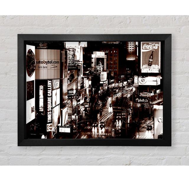 Times Square New York Brown Framed Print Bright Star Size: 59.7cm H x 84.1cm W on Productcaster.