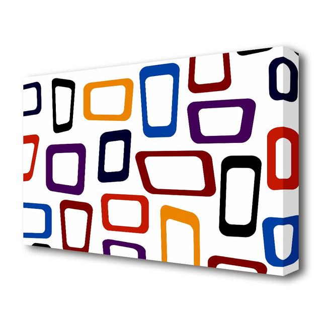 Rainbow Squares - Wrapped Canvas Graphic Art Print East Urban Home Size: 66 cm H x 101.6 cm W on Productcaster.