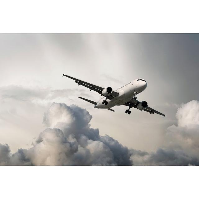 Jet Airplane Landing In Storm by Sharply_done - No Frame Art Prints on Canvas 17 Stories Size: 20cm H x 30cm W on Productcaster.