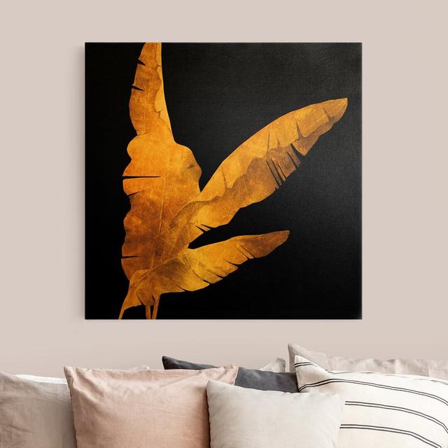 Leinwandbild Gold - Bananenpalme auf Schwarz Sansibar Home Format: 260g/m² Canvas, Größe: 30 cm H x 30 cm B, Farbe: Grau on Productcaster.