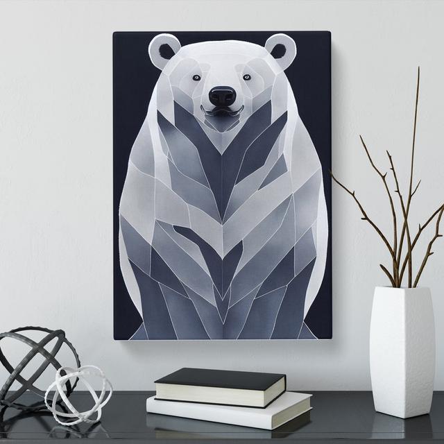 Spenser Polar Bear Neoplastic - Wrapped Canvas Graphic Art Alpen Home Size: 76cm H x 50cm W x 3cm D on Productcaster.