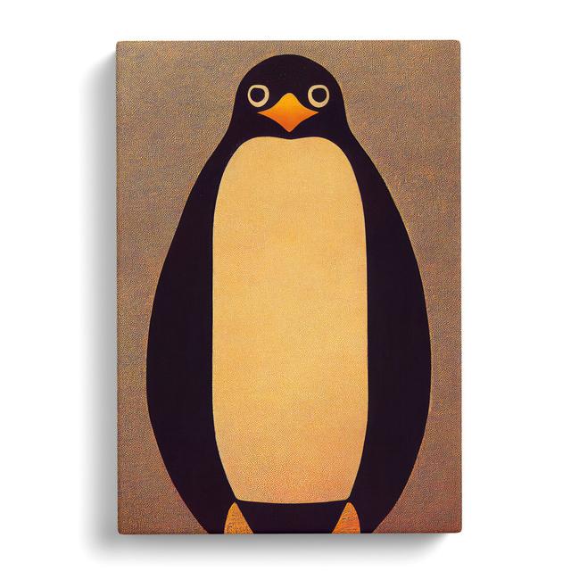 Retro Penguin Art No.1 - Wrapped Canvas Print Marlow Home Co. Size: 76cm H x 50cm W x 3cm D, Format: Wrapped Canvas on Productcaster.