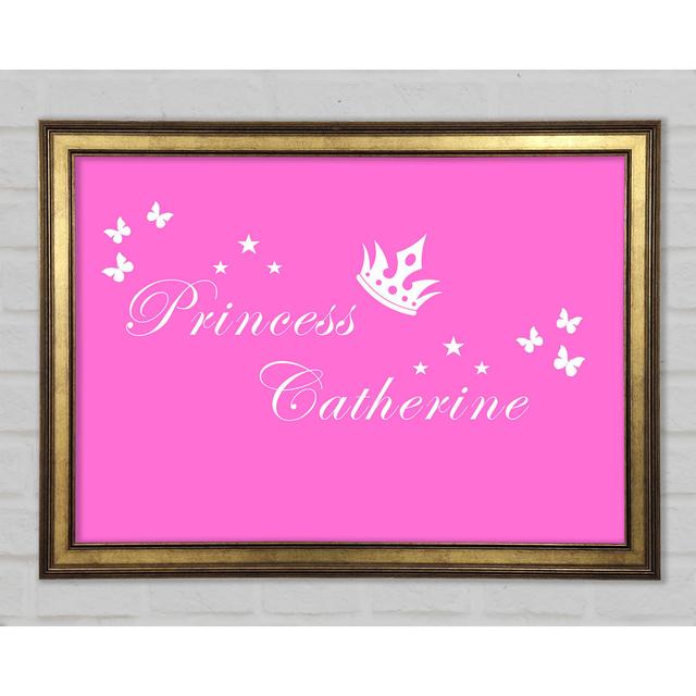 Your Own Name Princess 2 Framed Print Happy Larry Colour: Vivid Pink, Size: 59.7cm H x 84.1cm W x 1.5cm D on Productcaster.