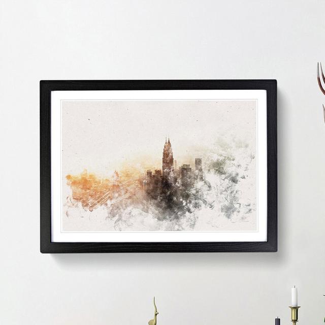 Petronas Towers Through the Clouds - Picture Frame Painting Print East Urban Home Size: 62cm H x 87cm W x 2cm D, Frame Option: Black Framed on Productcaster.