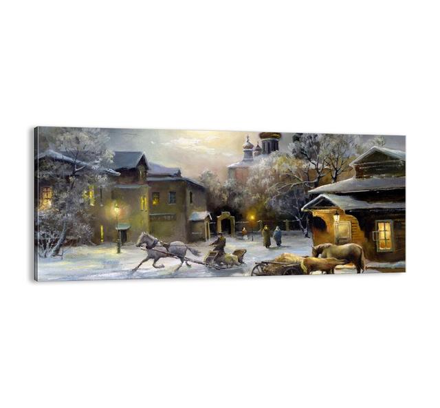 The Magic of Russian Winter - Unframed Graphic Art Print on Canvas Brayden Studio Size: 50cm H x 120cm W x 1.8cm D on Productcaster.