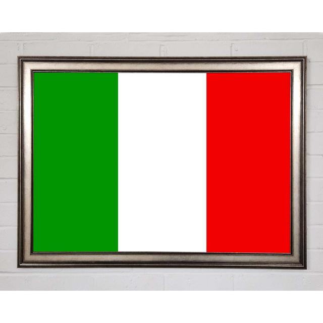 Flag Of Italy - Print Ebern Designs Size: 59.7cm H x 84.1cm W x 1.5cm D, Format: Black Framed Paper on Productcaster.