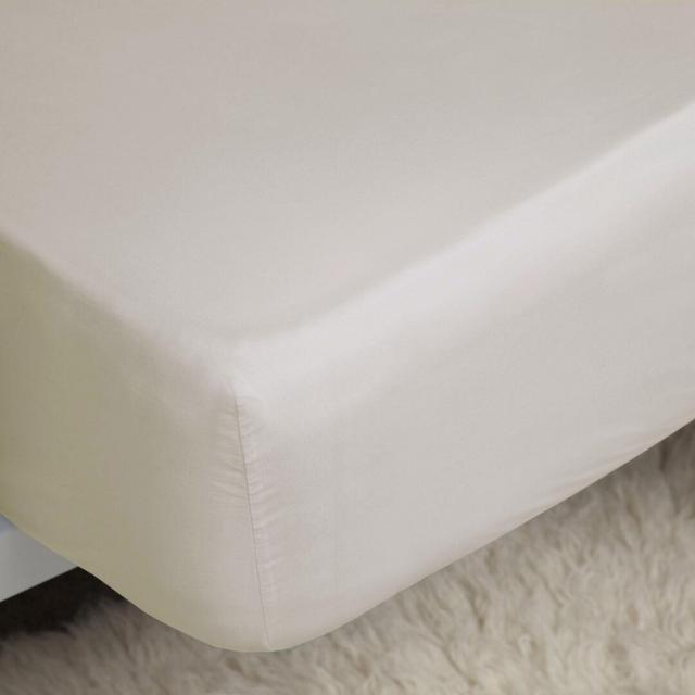 Lanie 100% Cotton Fitted Sheet White Noise Size: Super King (6'), Colour: Beige on Productcaster.