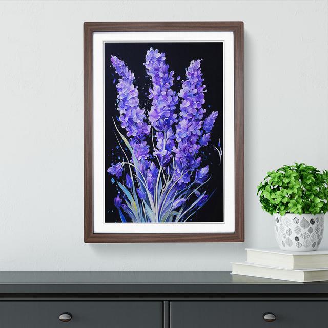 Lavender Flower Informel - Single Picture Frame Print on Wood Lily Manor Format: Walnut, Size: 64cm H x 46cm W x 2cm D on Productcaster.