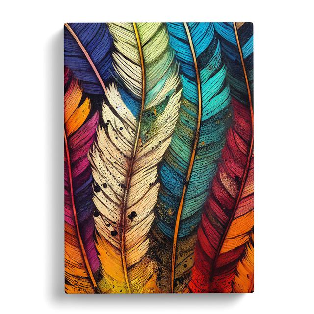 Feathers Splashed No.3 - Wrapped Canvas Painting Latitude Vive Size: 76cm H x 50cm W x 3cm D on Productcaster.