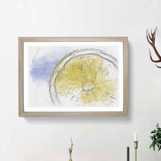 Lemon Slice - Picture Frame Graphic Art Print East Urban Home Frame Option: Oak Framed, Size: 45cm H x 63cm W x 2cm D on Productcaster.