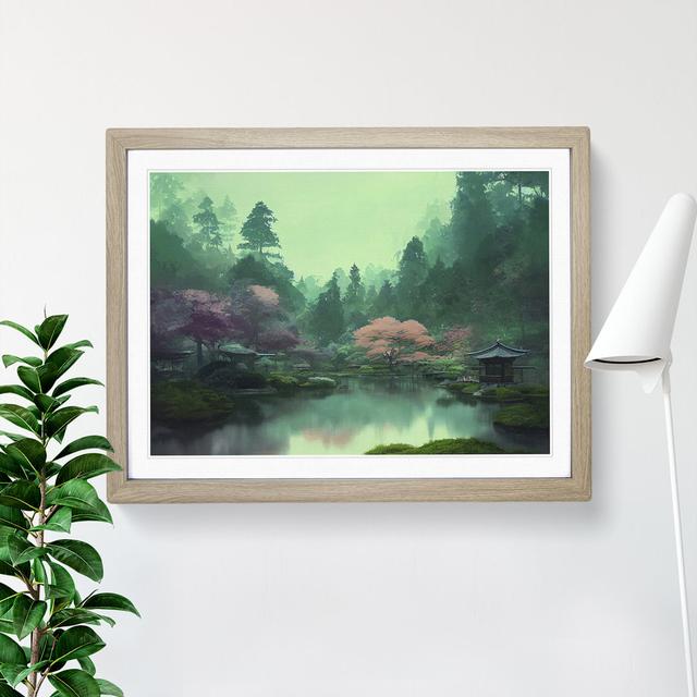 Japanese Garden Pond Vol.4 - Picture Frame Graphic Art 17 Stories Size: 25cm H x 34cm W x 2cm D, Frame Colour: Oak Framed on Productcaster.