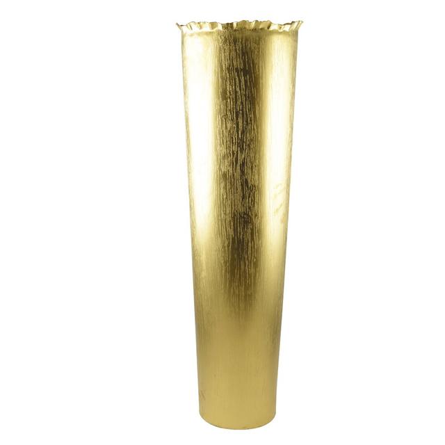 Matt Gold 100cm Indoor / Outdoor Aluminum Floor Vase Aulica on Productcaster.