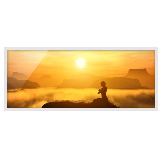 Yoga Meditation - Picture Frame Graphic Art Union Rustic Size: 50cm H x 130cm W x 2cm D, Frame Option: White Framed on Productcaster.