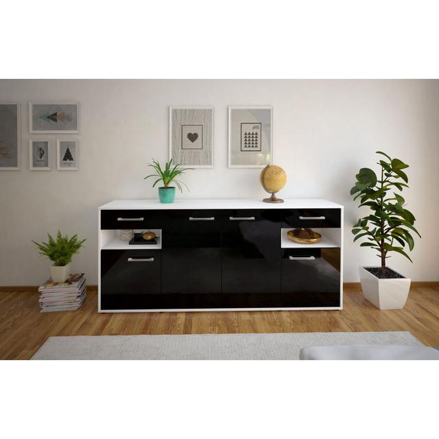 Sideboard Lilliyan 17 Stories Farbe (Korpus/Front): Schwarz/Weiß on Productcaster.