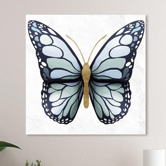 'Azure Butterfly' Painting on Wrapped Canvas East Urban Home Size: 91 cm H x 91 cm W x 4 cm D on Productcaster.