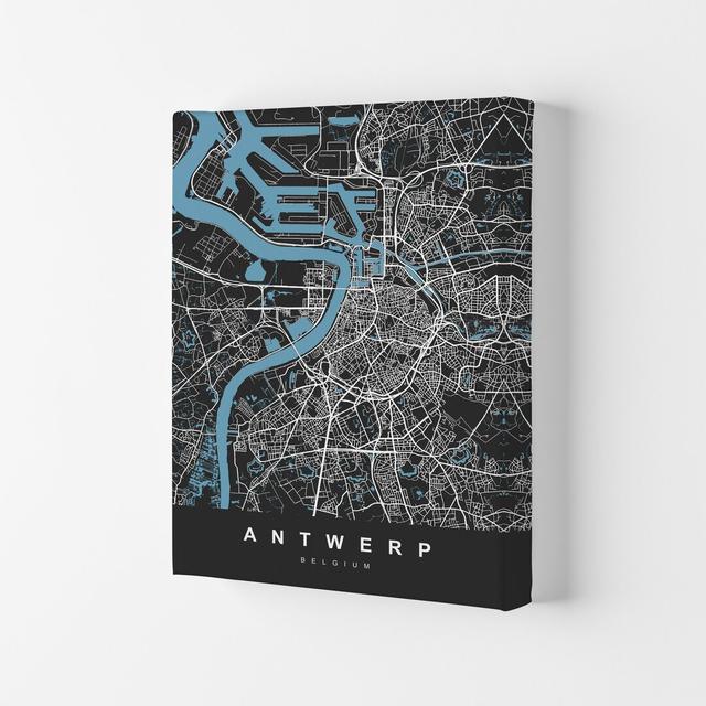 Antwerp - Graphic Art Print Borough Wharf Format: Wrapped Canvas, Size: 42cm H x 29.7cm W x 4cm D on Productcaster.