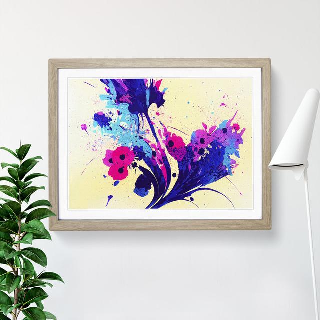 Flower Splash Vol.7 Abstract - Picture Frame Painting ClassicLiving Size: 34cm H x 46cm W x 2cm D, Frame Colour: Oak on Productcaster.