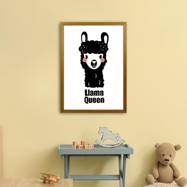 Llama by Miniofmine - Print Harriet Bee Format: Brown Framed, Size: 63cm H x 46cm W x 3cm D on Productcaster.