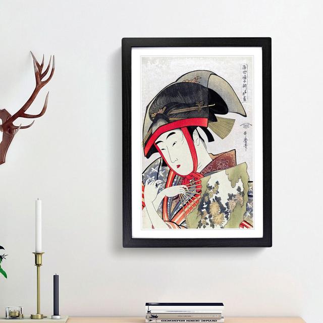 Yoshiwara Suzume by Kitagawa Utamaro - Picture Frame Art Print East Urban Home Frame Option: Black Framed, Size: 65cm H x 48cm W x 2cm D on Productcaster.