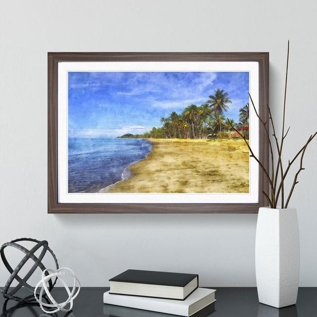 Palm Tree Beach Vol.1 - Picture Frame Painting East Urban Home Frame Option: Walnut Framed, Size: 36cm H x 48cm W x 2cm D on Productcaster.