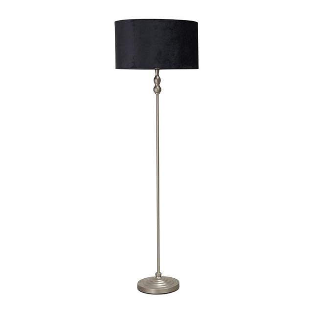 Reselva 151cm Traditional Floor Lamp 17 Stories Shade Colour: Black, Base Finish: Brushed Chrome Silver on Productcaster.