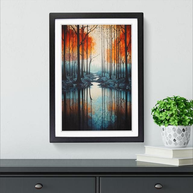 Winter Forest Contemporary No.2 - Single Picture Frame Print on Wood Alpen Home Format: Black, Size: 64cm H x 46cm W x 2cm D on Productcaster.