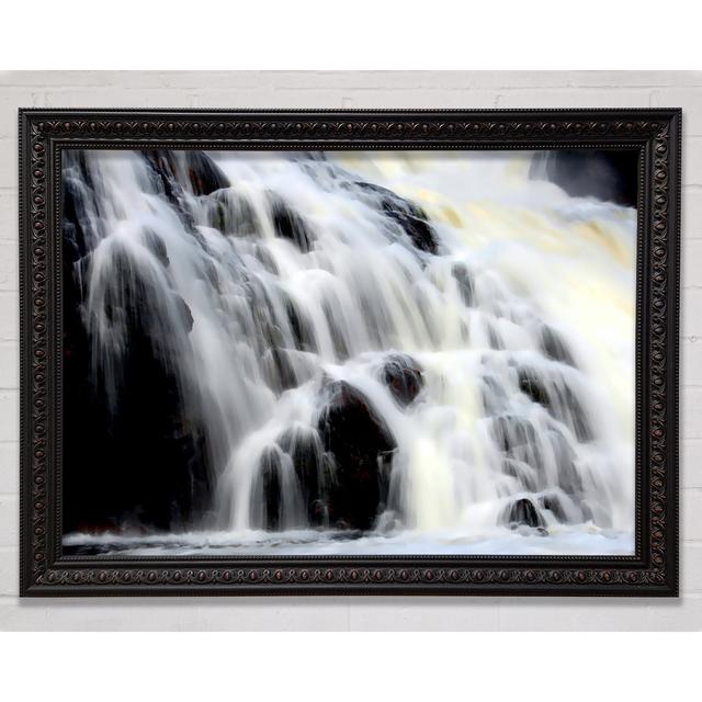 Gushing Waterfall Rocks - Single Picture Frame Art Prints Bright Star Size: 100cm H x 141.4cm W on Productcaster.