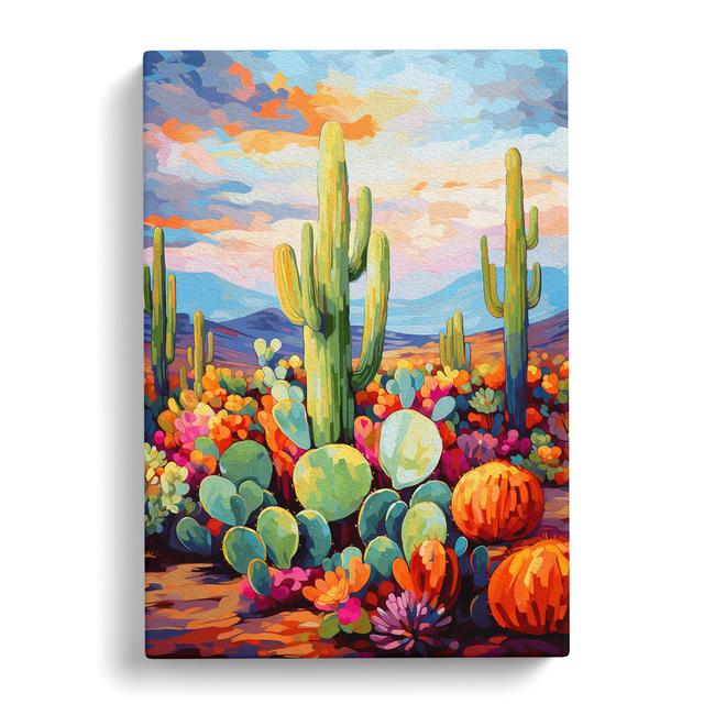 Cactus Impressionism - Print Natur Pur Size: 76cm H x 50cm W x 3cm D on Productcaster.