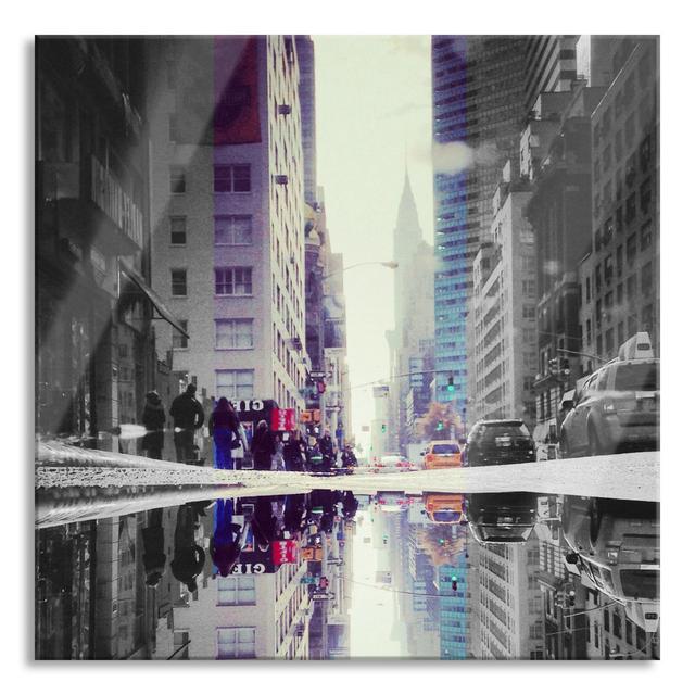 Times Square in New York - Unframed Photograph on Glass Ebern Designs Size: 80cm H x 80cm W x 0.4cm D on Productcaster.