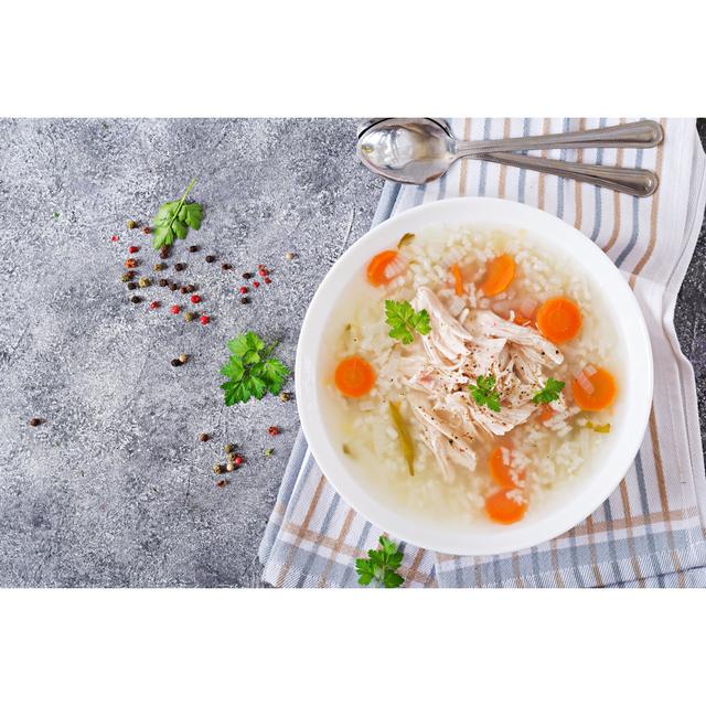 Chicken Soup - Wrapped Canvas Print Ebern Designs Size: 20cm H x 30cm W x 3.8cm D on Productcaster.