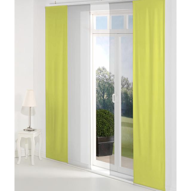 Room Darkening Sliding Panel Panel (Set of 2) Wirth Panel Size: 245cm H x 60cm W, Curtain Colour: Lime on Productcaster.