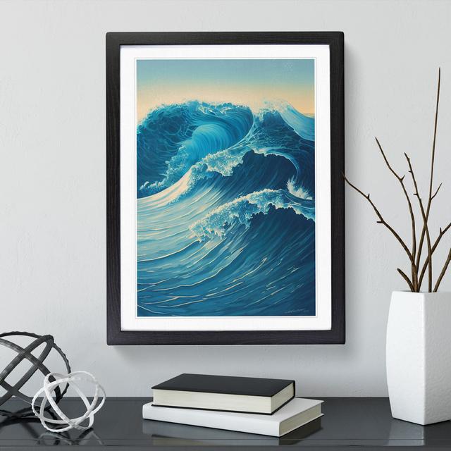 Ocean Wave At Sunrise No.3 House of Hampton Size: 34cm H x 25cm W x 2cm D, Frame Colour: Black on Productcaster.