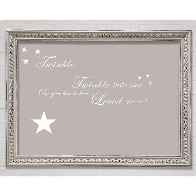 Nursery Quote Twinkle Twinkle Little Star 1 Beige Framed Print Bright Star Size: 21cm H x 29.7cm W on Productcaster.