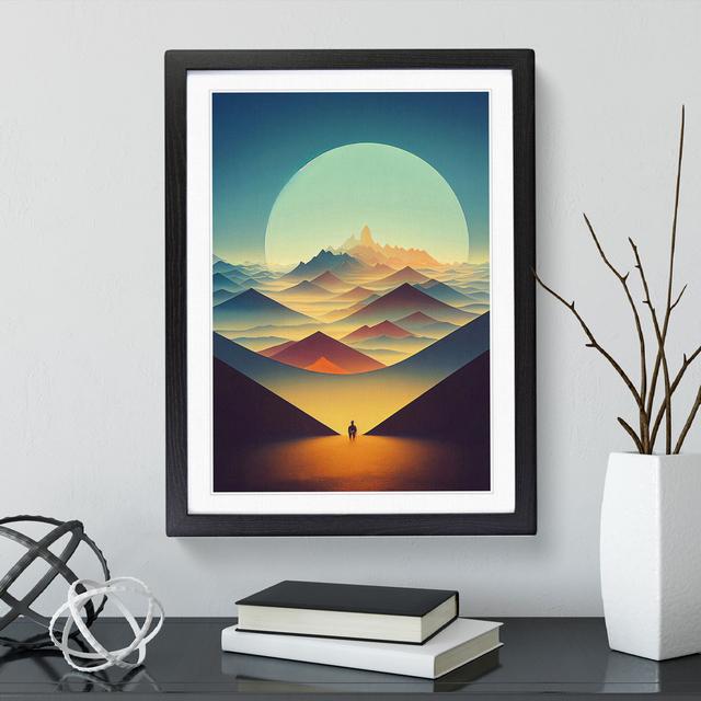 Abstract Art Mountain Sunset No.3 - Picture Frame Graphic Art Alpen Home Size: 46cm H x 34cm W, Frame Colour: Black on Productcaster.