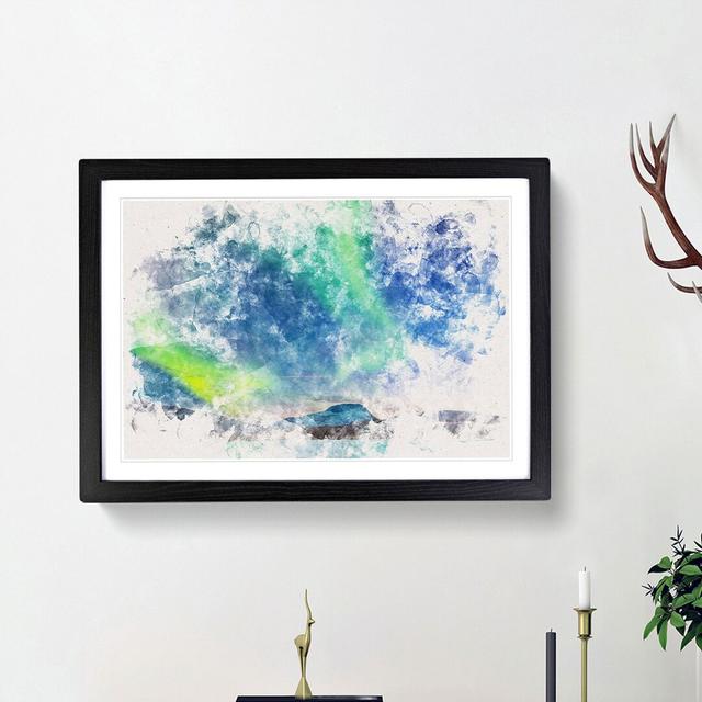 Green Polar Lights over Sweden - Picture Frame Painting Print East Urban Home Frame Option: Black Framed, Size: 62cm H x 87cm W x 2cm D on Productcaster.