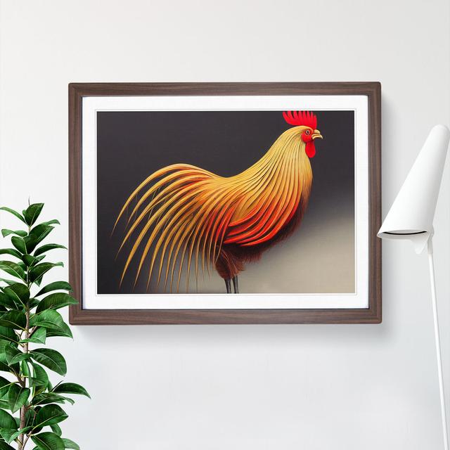 Imaginative Rooster - Single Picture Frame Print Brambly Cottage Size: 34cm H x 46cm W x 2cm D, Frame Colour: Walnut on Productcaster.