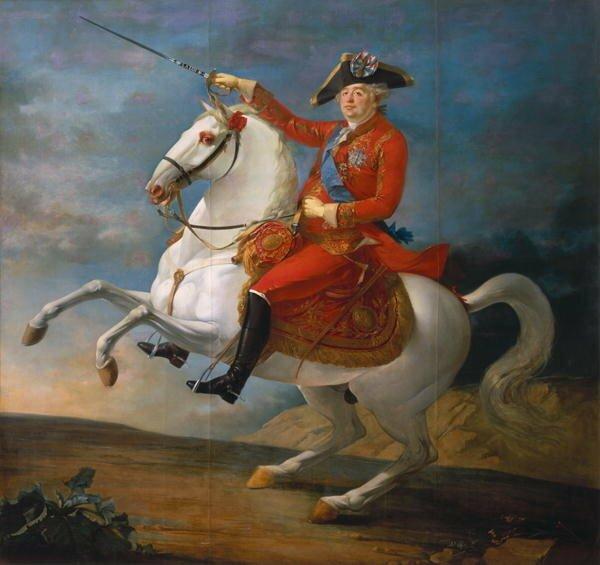 'Equestrian Portrait of Louis XVI 1791' by Jean-Baptiste Francois Carteaux Art Print East Urban Home Size: 50cm H x 70cm W x 2.3cm D, Format: Black Fr on Productcaster.