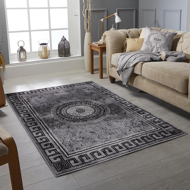 Nia Abstract Machine Woven Dark Grey Area Rug Fairmont Park Rug Size: Rectangle 120cm x 170cm on Productcaster.