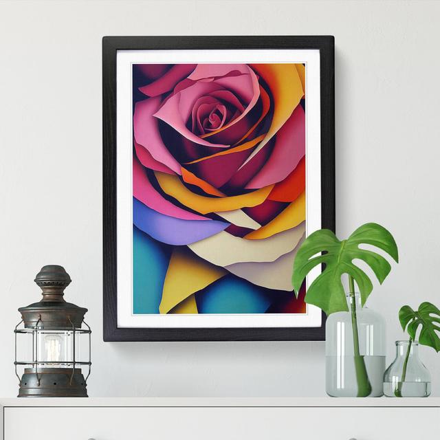 Rose Painting In Abstract Vol.2 - Print Big Box Art Frame Option: Oak, Size: 34cm H x 25cm W x 2cm D on Productcaster.