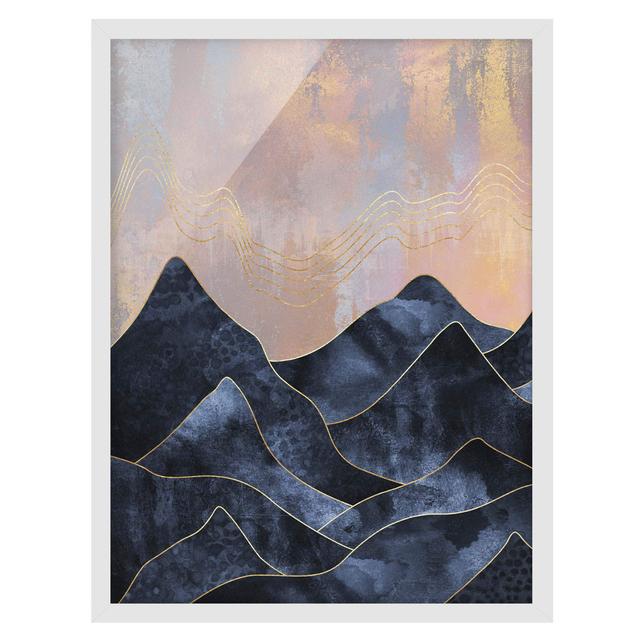 Golden Dawn over Mountains - Picture Frame Graphic Art Alpen Home Frame Option: Black Framed on Productcaster.